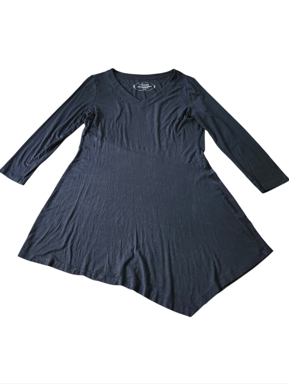 Soma Live Lounge Wear Black Long Sleeve Asymmetrical Fit & Flare Tunic. Sz. M